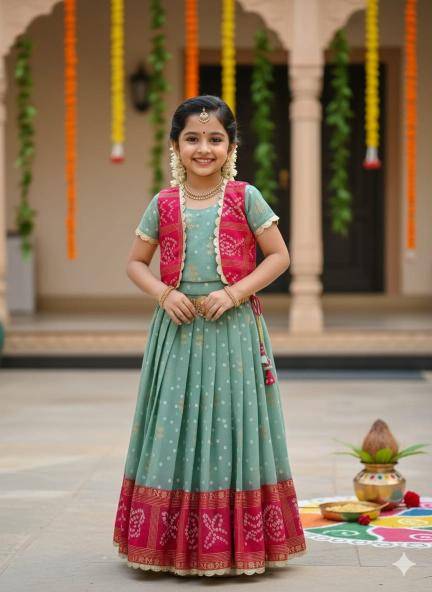 Pavitra Ugadi Silk Blue Children clothing supplier in Delhi